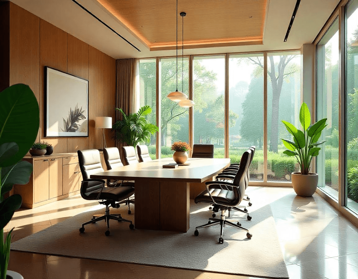 Modern business center with meeting rooms