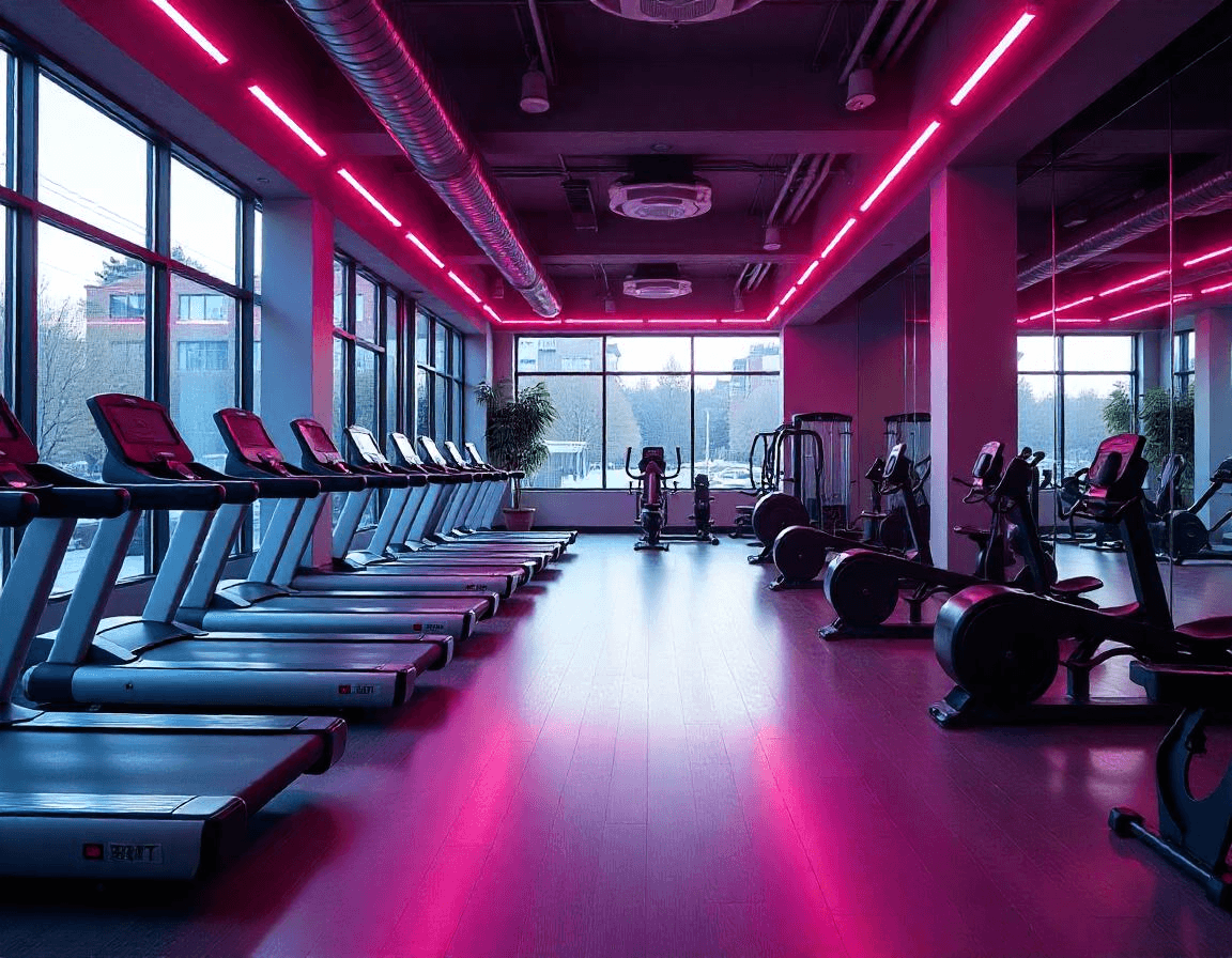 Modern fitness center with equipment